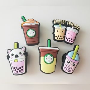 5 x New Croc Charms / Jibbitz, Boba and Starbucks Style